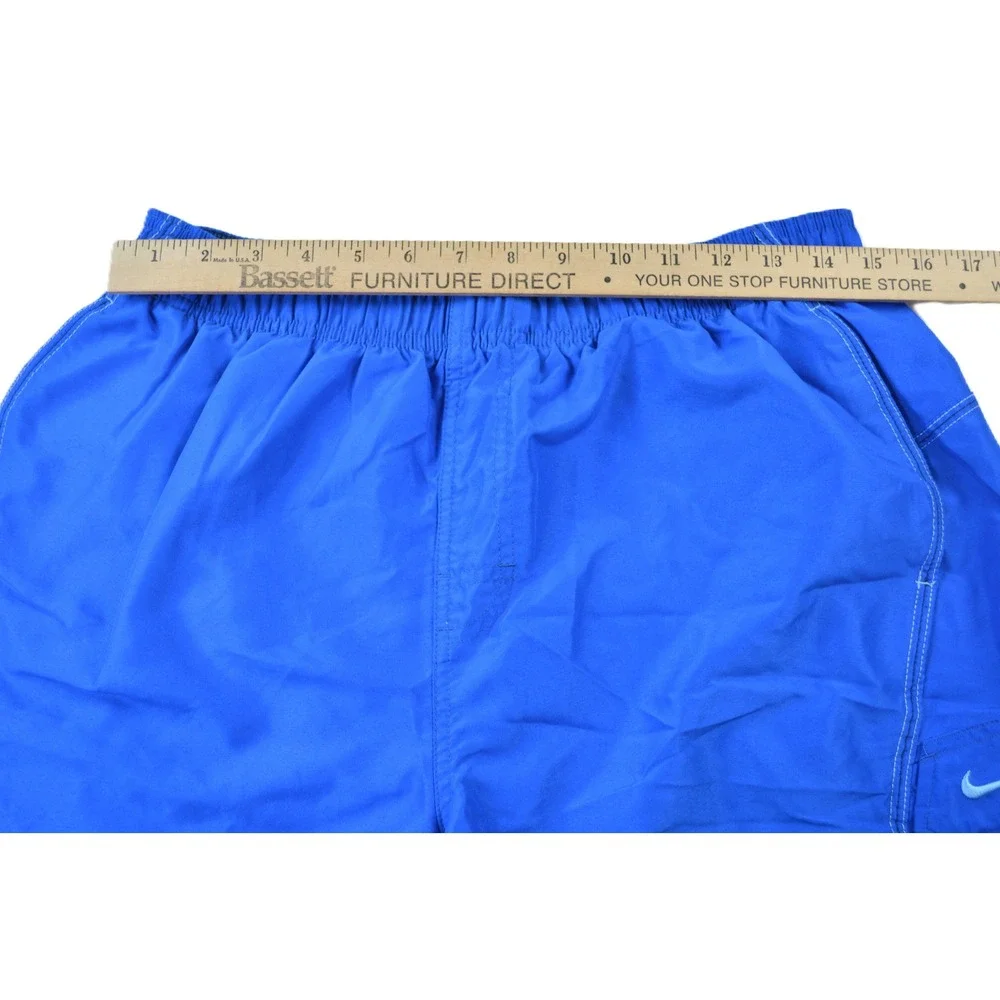 Nike Mens Swim Trunks Blue Cargo Pocket Mesh Lined Board Shorts Size Large